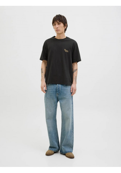 Ανδρικό T-Shirt Jack & Jones Jorhydra Cutout Tee Crew Neck 12277582 Μαύρο