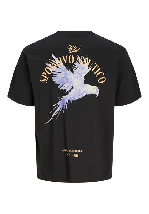 Ανδρικό T-Shirt Jack & Jones Jorhydra Cutout Tee Crew Neck 12277582 Μαύρο