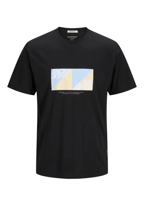 Ανδρικό T-Shirt Jack & Jones Jortavira Branding Tee SS Crew Neck 12276944 Μαύρο