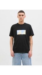 Ανδρικό T-Shirt Jack & Jones Jortavira Branding Tee SS Crew Neck 12276944 Μαύρο