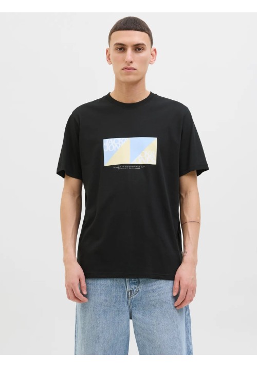Ανδρικό T-Shirt Jack & Jones Jortavira Branding Tee SS Crew Neck 12276944 Μαύρο