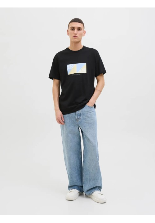 Ανδρικό T-Shirt Jack & Jones Jortavira Branding Tee SS Crew Neck 12276944 Μαύρο