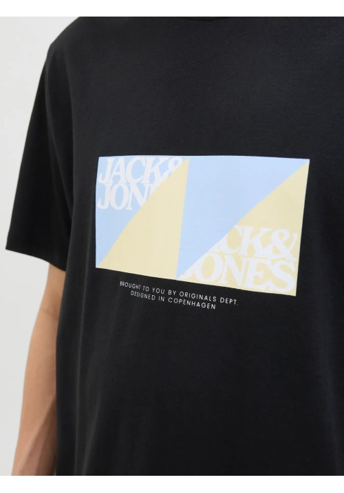 Ανδρικό T-Shirt Jack & Jones Jortavira Branding Tee SS Crew Neck 12276944 Μαύρο
