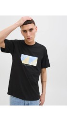 Ανδρικό T-Shirt Jack & Jones Jortavira Branding Tee SS Crew Neck 12276944 Μαύρο