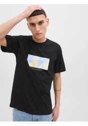 Ανδρικό T-Shirt Jack & Jones Jortavira Branding Tee SS Crew Neck 12276944 Μαύρο