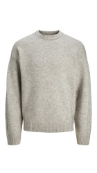 Ανδρικό Πλεκτό Jack & Jones Jrollie Knit Crew Neck SN 12215468  Light Grey Melange
