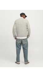 Ανδρικό Πλεκτό Jack & Jones Jrollie Knit Crew Neck SN 12215468  Light Grey Melange