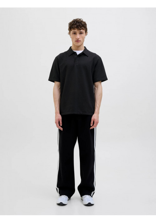 Ανδρική Μπλούζα Polo Jack & Jones JCosago Textured Polo SS 12276735 Μαύρη