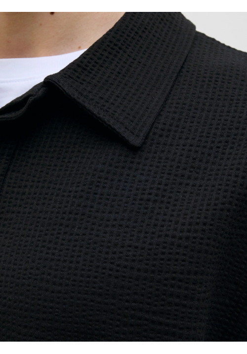 Ανδρική Μπλούζα Polo Jack & Jones JCosago Textured Polo SS 12276735 Μαύρη