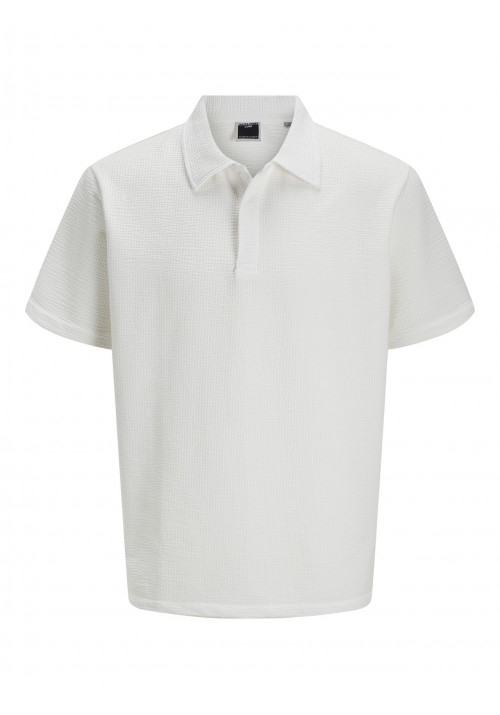Ανδρική Μπλούζα Polo Jack & Jones JCosago Textured Polo SS 12276735 Λευκή