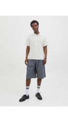 Ανδρική Μπλούζα Polo Jack & Jones JCosago Textured Polo SS 12276735 Λευκή