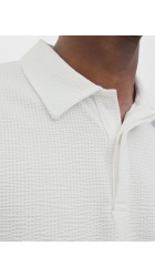 Ανδρική Μπλούζα Polo Jack & Jones JCosago Textured Polo SS 12276735 Λευκή