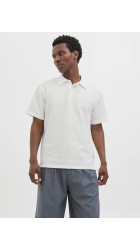 Ανδρική Μπλούζα Polo Jack & Jones JCosago Textured Polo SS 12276735 Λευκή