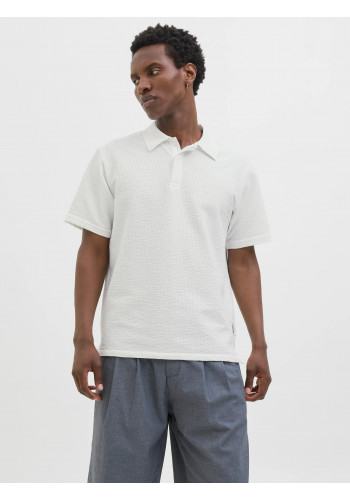 Ανδρική Μπλούζα Polo Jack & Jones JCosago Textured Polo SS 12276735 Λευκή
