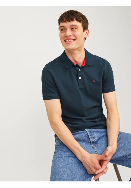 Ανδρική Μπλούζα Polo Jack & Jones JJEPAULOS SS 12136668 Navy Tonal True