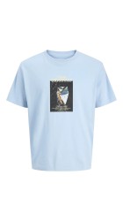 Ανδρικό T-Shirt Jack & Jones Jornorrebro Photo Tee SS Crew Neck LN 12291022 Cashmere Blue