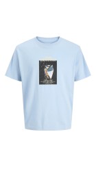 Ανδρικό T-Shirt Jack & Jones Jornorrebro Photo Tee SS Crew Neck LN 12291022 Cashmere Blue