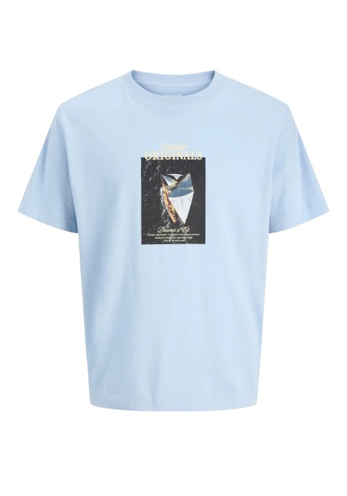 Ανδρικό T-Shirt Jack & Jones Jornorrebro Photo Tee SS Crew Neck LN 12291022 Cashmere Blue