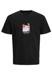 Ανδρικό T-Shirt Jack & Jones Jorsplit Graphic Front Tee SS Crew Neck 12273000 Black