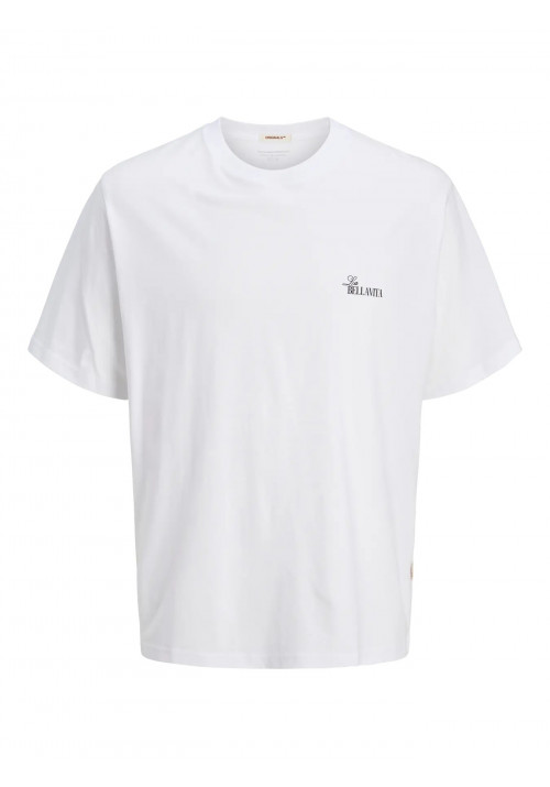 Ανδρικό T-Shirt Jack & Jones Jorhydra Cutout Tee Crew Neck 12277582 Λευκό