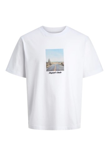 Ανδρικό T-Shirt Jack & Jones Jornorrebro Photo Tee SS Crew Neck LN 12291022 Bright White