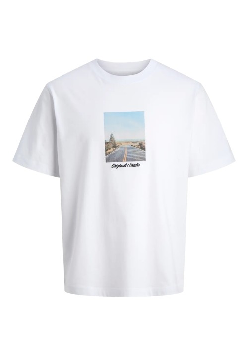 Ανδρικό T-Shirt Jack & Jones Jornorrebro Photo Tee SS Crew Neck LN 12291022 Bright White