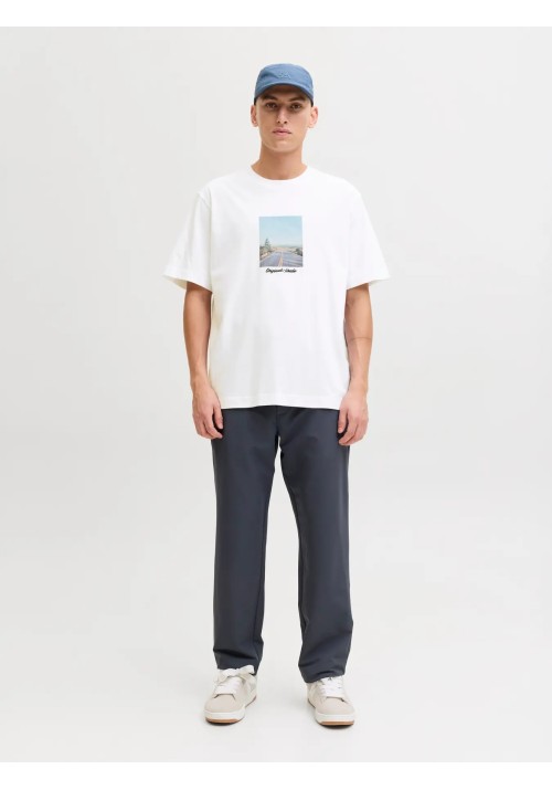 Ανδρικό T-Shirt Jack & Jones Jornorrebro Photo Tee SS Crew Neck LN 12291022 Bright White