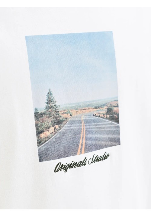 Ανδρικό T-Shirt Jack & Jones Jornorrebro Photo Tee SS Crew Neck LN 12291022 Bright White