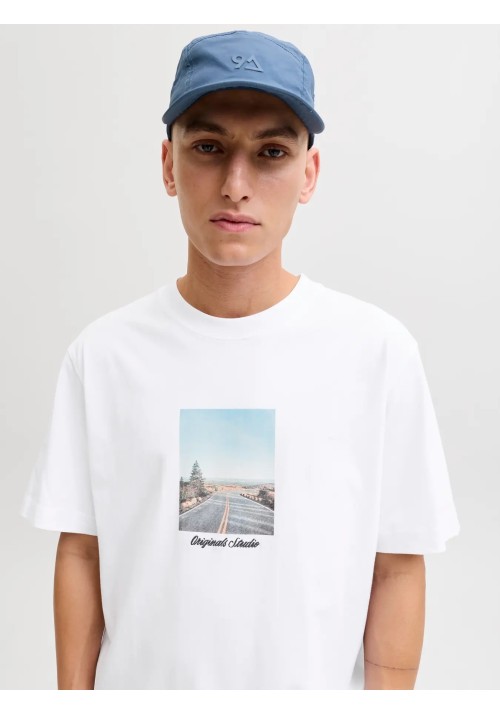 Ανδρικό T-Shirt Jack & Jones Jornorrebro Photo Tee SS Crew Neck LN 12291022 Bright White