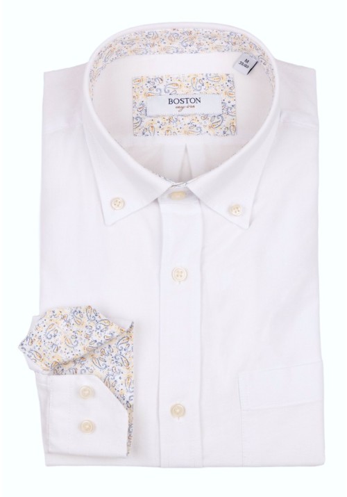 Ανδρικό Πουκάμισο Λινό Boston 119-1 Λευκό