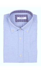 Ανδρικό Πουκάμσο Λινό Boston 119-2 Γαλάζιο