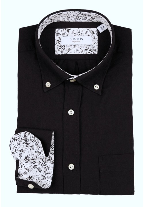 Ανδρικό Πουκάμισο Λινό Boston 119-9 Μαύρο