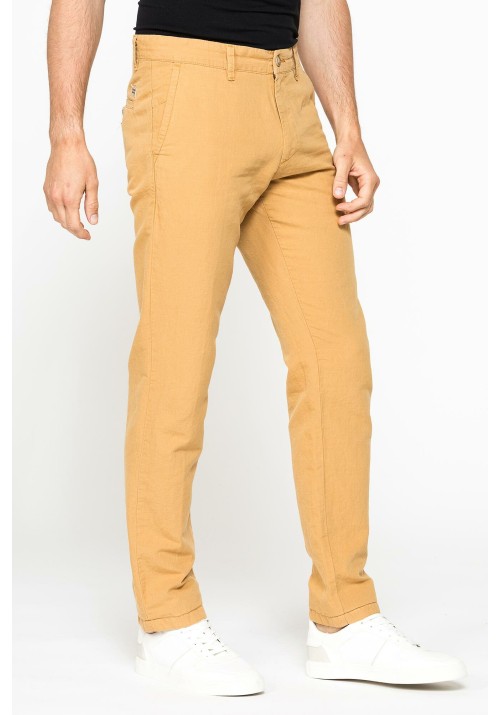 Ανδρικό Παντελόνι Λινό Chino Carrera 6241285A-181 Κίτρινο
