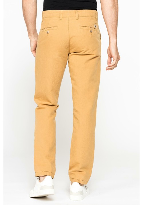Ανδρικό Παντελόνι Λινό Chino Carrera 6241285A-181 Κίτρινο