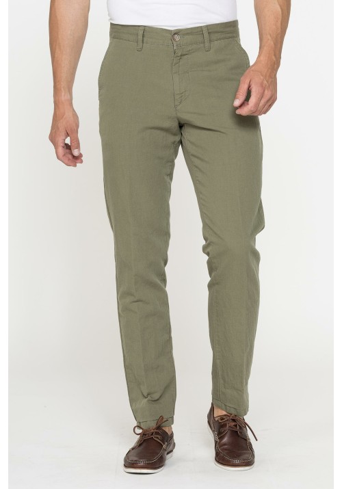 Ανδρικό Παντελόνι Λινό Chino Carrera 6241285A-765 Army Green