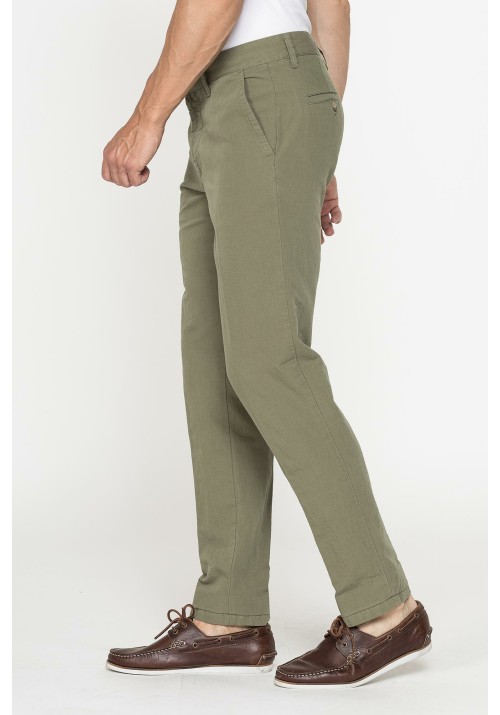 Ανδρικό Παντελόνι Λινό Chino Carrera 6241285A-765 Army Green