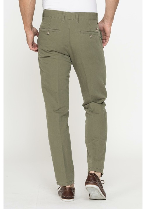 Ανδρικό Παντελόνι Λινό Chino Carrera 6241285A-765 Army Green