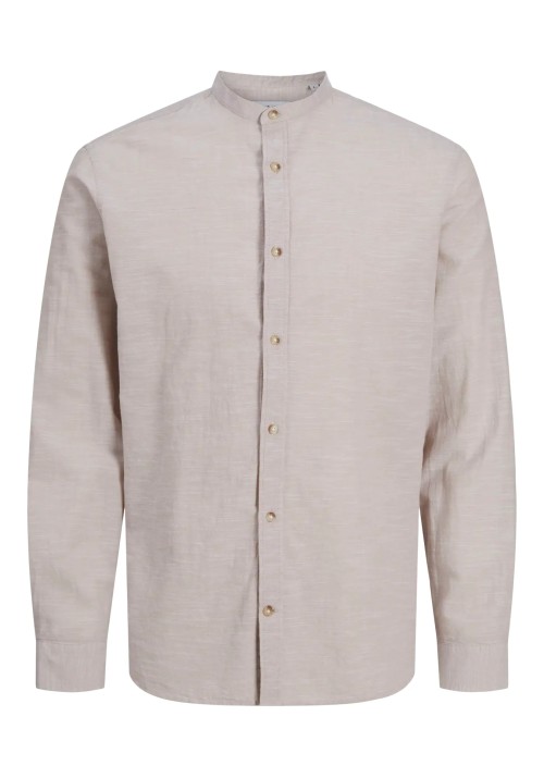 Ανδρικό Πουκάμισο Λινό Jack & Jones JJESummer Band Shirt LS SN 12269319 Crockery