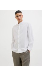 Ανδρικό Πουκάμισο Λινό Jack & Jones JJESummer Band Shirt LS SN 12269319 White