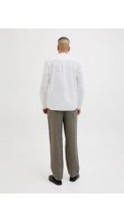 Ανδρικό Πουκάμισο Λινό Jack & Jones JJESummer Band Shirt LS SN 12269319 White