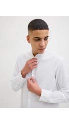 Ανδρικό Πουκάμισο Λινό Jack & Jones JJESummer Band Shirt LS SN 12269319 White