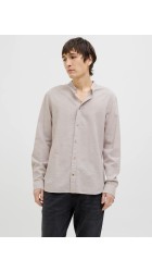 Ανδρικό Πουκάμισο Λινό Jack & Jones JJESummer Band Shirt LS SN 12269319 Crockery