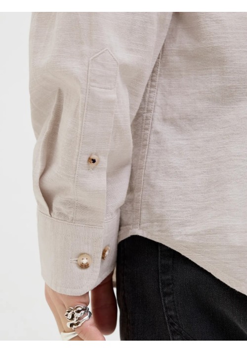 Ανδρικό Πουκάμισο Λινό Jack & Jones JJESummer Band Shirt LS SN 12269319 Crockery