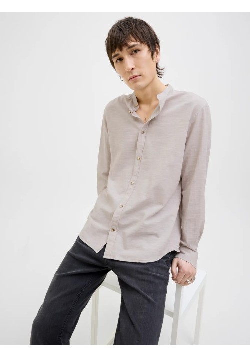 Ανδρικό Πουκάμισο Λινό Jack & Jones JJESummer Band Shirt LS SN 12269319 Crockery