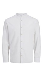 Ανδρικό Πουκάμισο Λινό Jack & Jones JJESummer Band Shirt LS SN 12269319 White