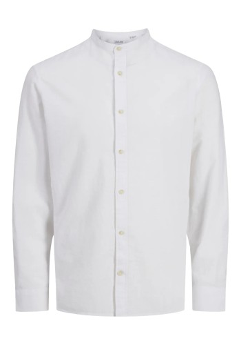 Ανδρικό Πουκάμισο Λινό Jack & Jones JJESummer Band Shirt LS SN 12269319 White