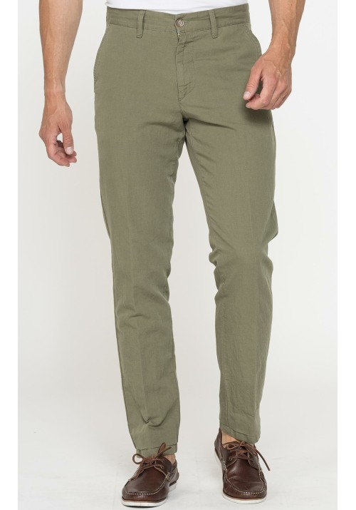 Ανδρικό Παντελόνι Λινό Chino Carrera 6241285A-765 Army Green