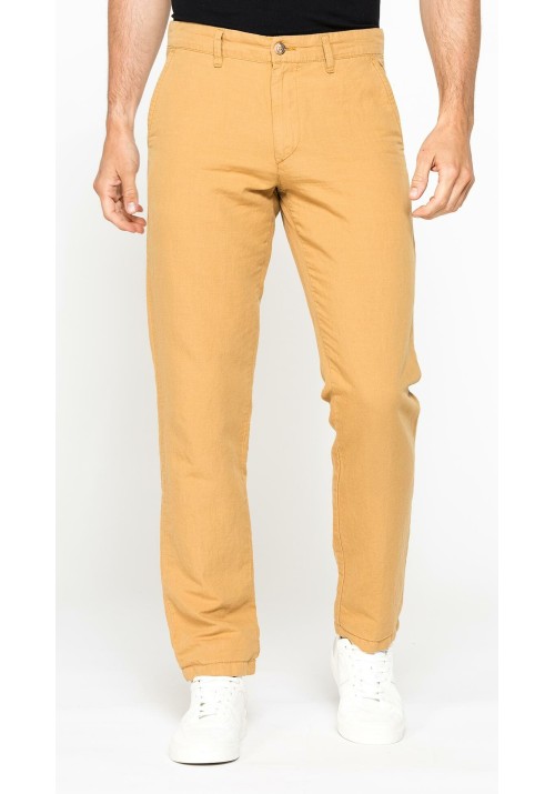 Ανδρικό Παντελόνι Λινό Chino Carrera 6241285A-181 Κίτρινο