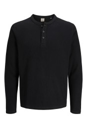 Ανδρική Μπλούζα Βαμβακερή Jack & Jones JPRBlutyrell LS Henley Tee 12266583 Black Ανδρική Μπλούζα Βαμβακερή Jack & Jones JPRBlutyrell LS Henley Tee 12266583 Black