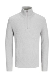 Ανδρικό Πλεκτό Jack & Jones JJEPerfect Knit Half Zip SN 12257773 Light Grey Melange